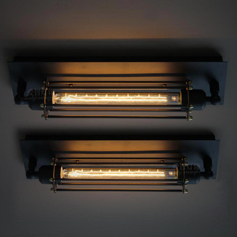 HEIKESZ European-Style Creative Aisle Long Di Wall Lamp American Retro Industrial Style Bedside Rectangular Bedroom Wall Lamp american style retro outdoor indoor retro bedroom lamp american-style Industrial wind