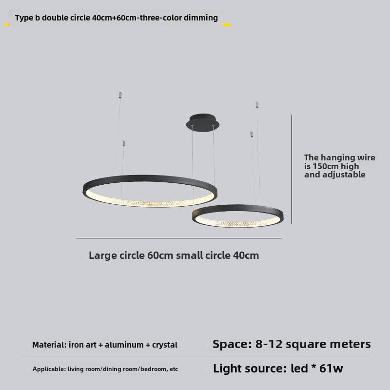 HEIKESZ Minimalist living room chandelier post-modern minimalist light luxury dining room lamp designer villa exhibition hall lamp circle main lamp light fixtures for celling lights