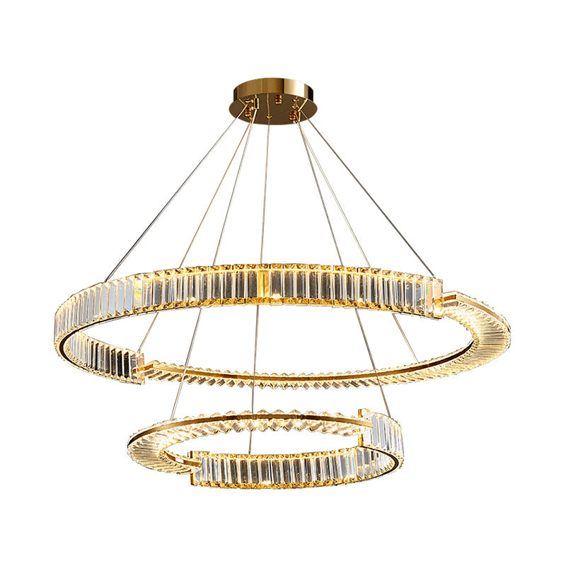 HEIKESZ Luxury Crystal Chandelier Modern Minimalist Pendant Lamp for Master Bedroom Living Room High-End Villa Restaurant