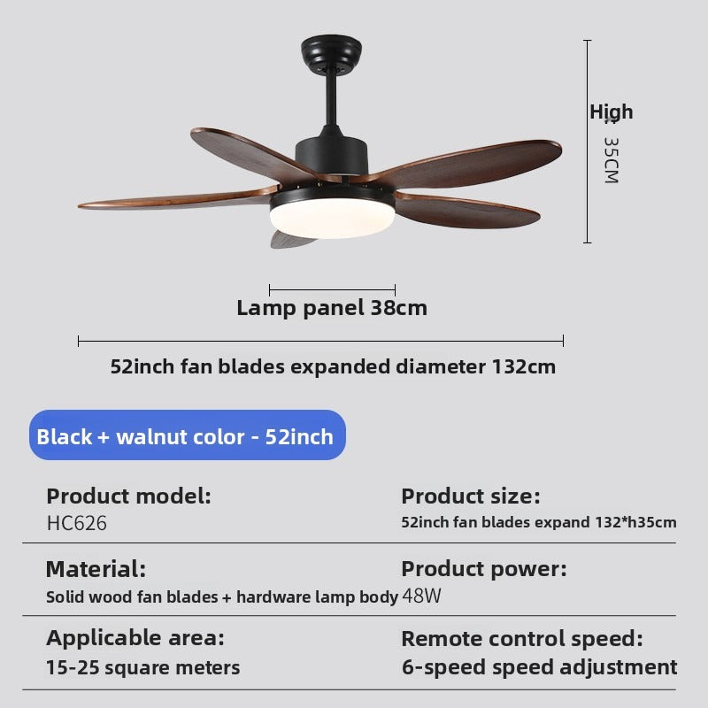 HIEKESZ Cross-border large air volume fan light bedroom simple dining room fan chandelier frequency conversion Nordic ceiling living room ceiling fan light lamp light fixtures for celling light