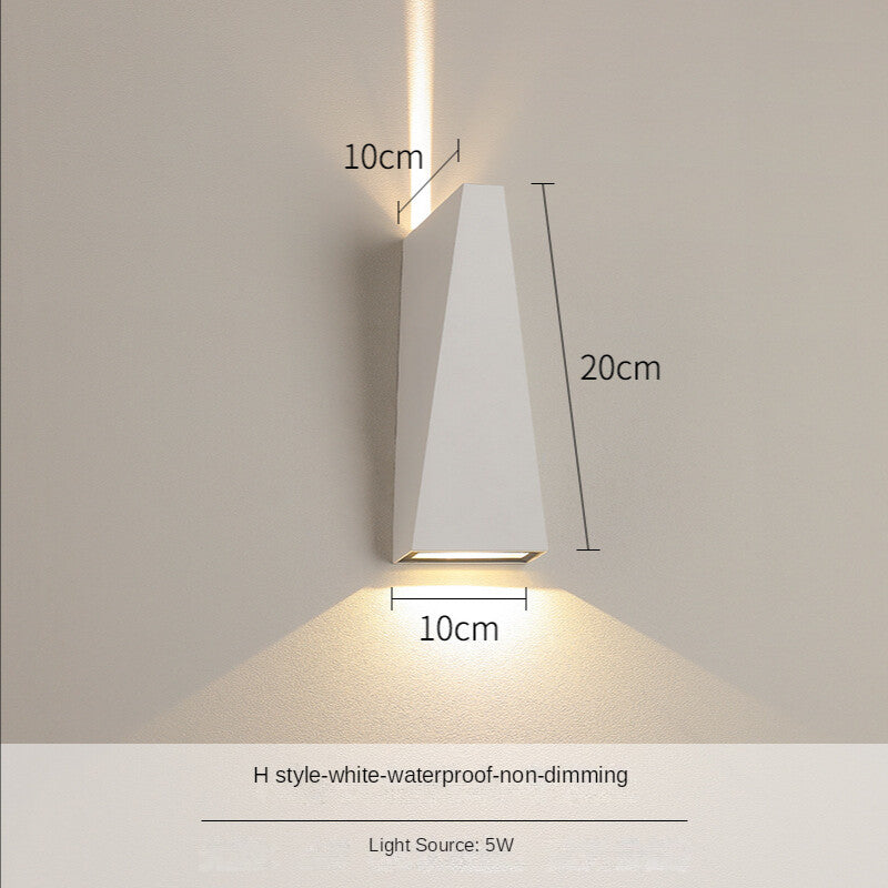 HEIKESZ Nordic LED Wall Lamp Waterproof Outdoor Indoor Bedside Corridor Balcony Courtyard Stair Light Warm White Bulb for Living Room Bedroom Lighting