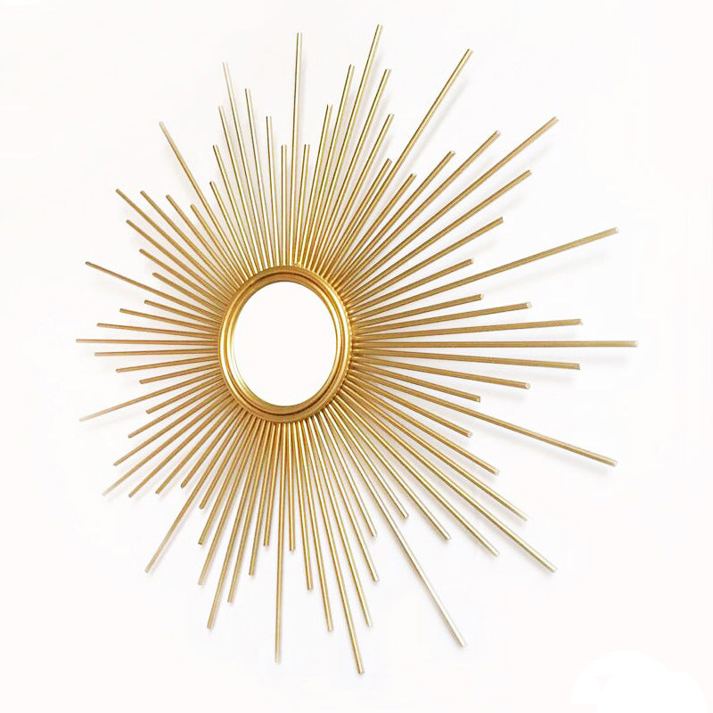 HEIKESZ 2025 gold sunglasses wall hanging restaurant light luxury wall wrought iron decorative mirror wall decoration living room background wall hanging lamp light fixtures for celling light