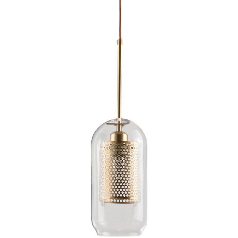 HEIKESZ Creative Transparent Lamp Shade Glass Ball Chandelier Simple Nordic Style Warm Light for Living Room Bedroom Dining Room