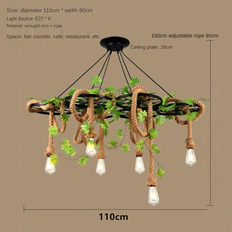 HEIKESZ American Country Pendant Lamp Dining Room/Living Room Bedroom Light Industrial Wind Ceiling Lamp Creative Plant Flowers and Plants Decoration Pendant Lamp LED Light for Bedroom Night Aesthetic Room Lamp