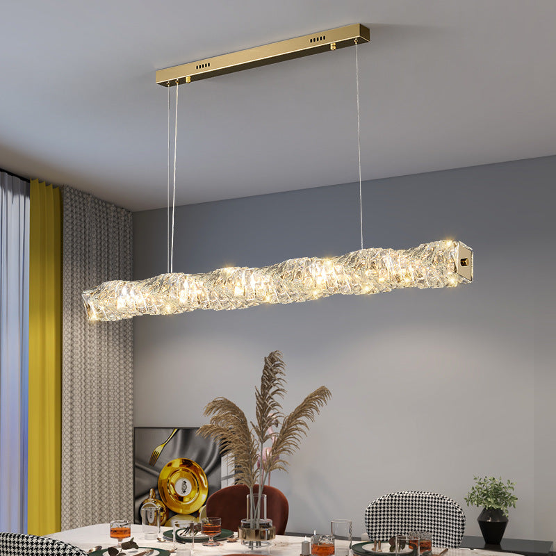 HIEKESZ Light luxury restaurant crystal chandelier art modern simple dining room dining table bar counter long luxury designer lamp light fixtures for celling lights