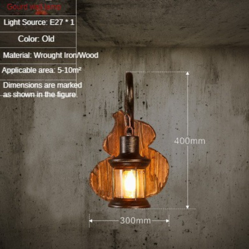 HEIKESZ American Retro Balsa Boat Wood Wall Lamp Dining Room Coffee Shop Light Loft Industrial Style Creative Bar Aisle Nostalgic Lamp LED Light for Bedroom Night Aesthetic Room Lamp