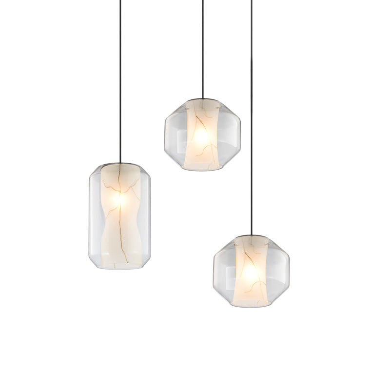HEIKESZ Post-Modern Marble Glass Chandelier Creative Pendant Lamp for Bedroom Living Room Restaurant Club Ceiling Lights Decor