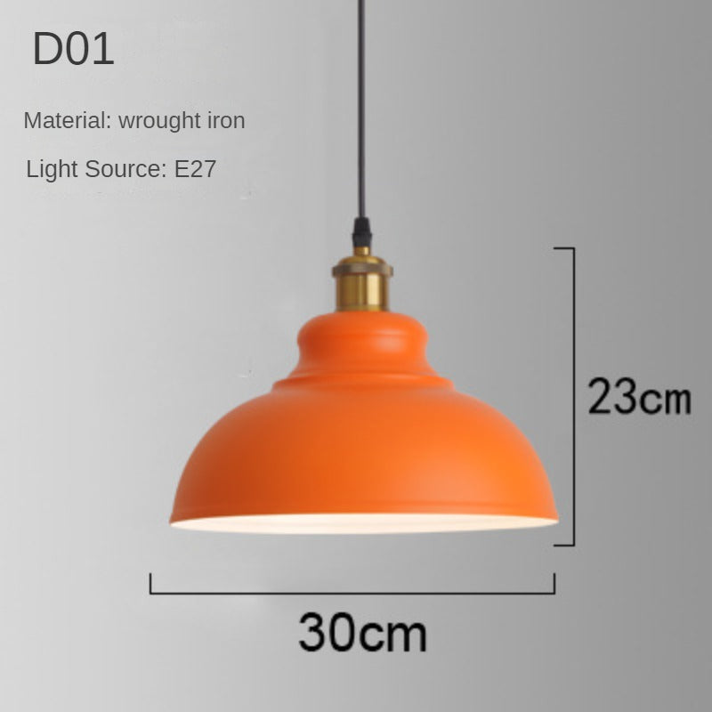 HEIKESZ Industrial Style Simple Orange Creative Personalized Art Catering Restaurant Commercial Orange Single-Head Suspension Wire Dining Chandelier