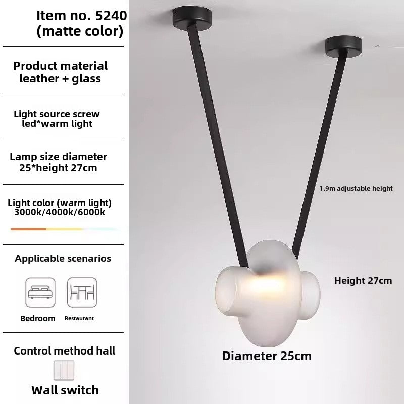 HEIKESZ Nordic new restaurant bar chandelier designer personalized creative study model room island platform belt glass chandelier lamp light fixtures for celling light