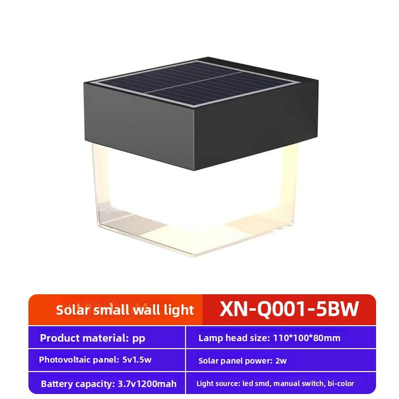 HEIKESZ Solar Wall Light Outdoor Modern Minimalist Solar Powered Wall Lamp for Garden Patio Pathway Corridor Balcony Lighting