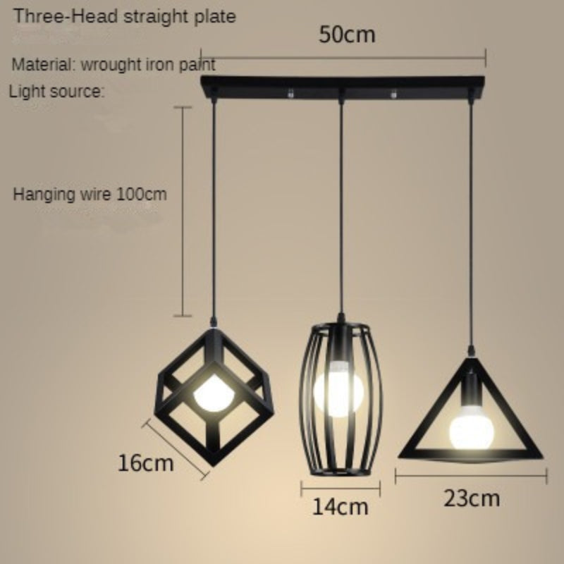 HEIKESZ Nordic Simple Chandelier Restaurant Coffee Shop Creative Wrought Iron Small Droplight Bar Snack Milk Tea Shop Single Head Special Offer Light LED Light for Bedroom Night Aesthetic Room Lamp