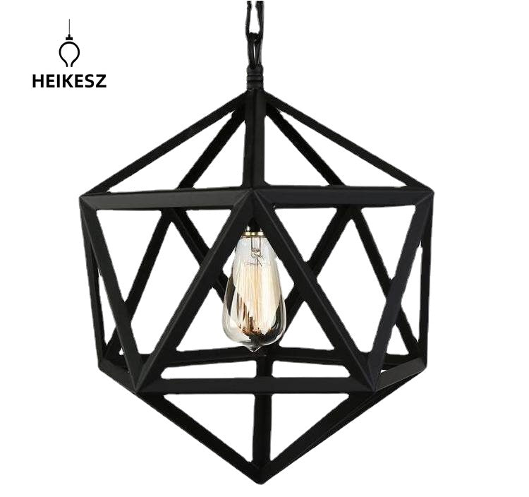 HEIKESZ American Country Retro Industrial Style Chandelier Polyhedron Creative Bar Restaurant Warehouse Iron Droplight american style retro outdoor indoor retro bedroom lamp american-style Industrial wind