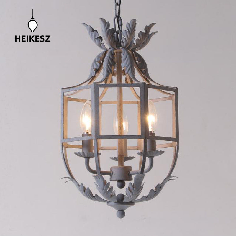 Vintage Retro Iron Ceiling Light American Country Style Rustic Chandelier for Living Room Dining Hallway Entryway Home Decor