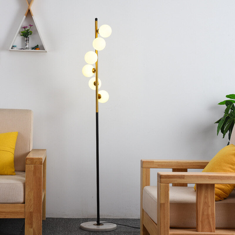 HEIKESZ Nordic Magic Beans Fall Floor Lamp Creative Marble Molecule Light Luxury Vertical Simple Sofa Lamp for Living Room