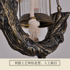 HEIKESZ American Retro Industrial Style Restaurant Cafe Leisure Bar Counter Creative Snacks Milk Tea Hotpot Restaurant Resin Chandelier LED Light for Bedroom Night Aesthetic Room Lamp