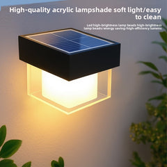 HEIKESZ Solar Wall Light Outdoor Modern Minimalist Solar Powered Wall Lamp for Garden Patio Pathway Corridor Balcony Lighting