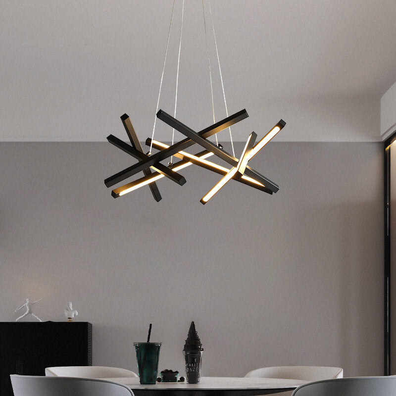HEIKESZ Post-Modern Golden Chandelier Simple Creative Personality LED Ceiling Light for Living Room Bedroom Dining Room Luxury Lighting