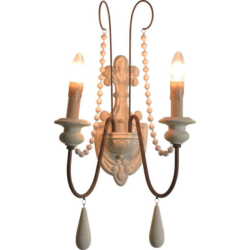 HEIKESZ American country French pastoral retro old wall lamp living room dining room bedroom corridor stairwell decorative lamp