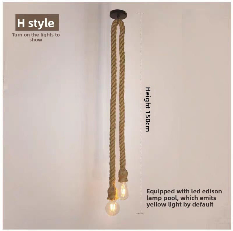 HEIKESZ Vintage Industrial Ceiling Light for Cafe Restaurant Bar Clothing Store with Rope Decoration Retro Style Hanging Lamp