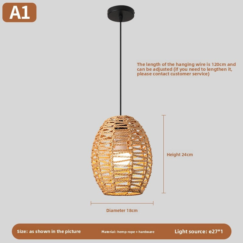 HEIKESZ Vintage Rope Pendant Light Industrial Iron Ceiling Lamp for Restaurant Bar Clothing BBQ Shop Retro Decor Commercial Lighting
