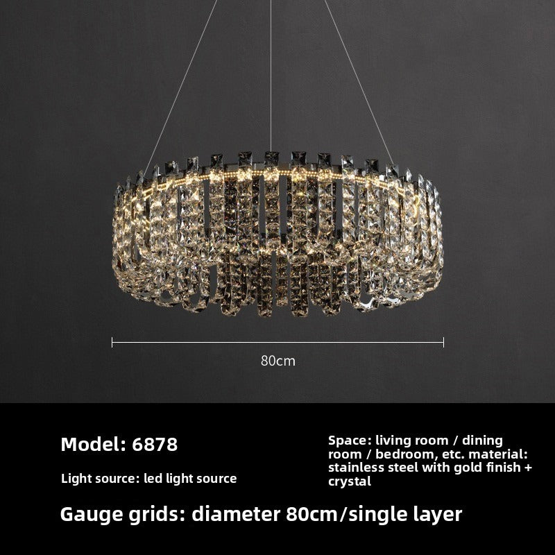 HEIKESZ Luxury Ceiling Light Nordic Crystal Chandelier Modern Minimalist Living Room Dining Lamp High End Hotel Lobby Decoration Main Light