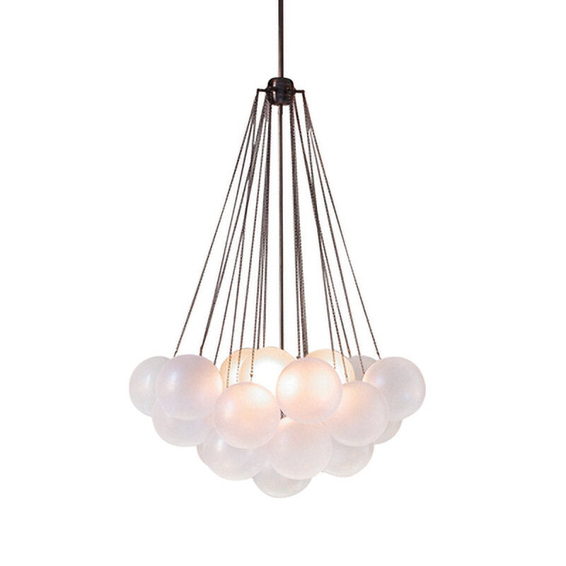 Nordic Light Luxury Glass Ball Chandelier Lamp in the Living Room Bedroom Light Model Room Lamp Clothing Store Modern Minimalist Dining Chandelier