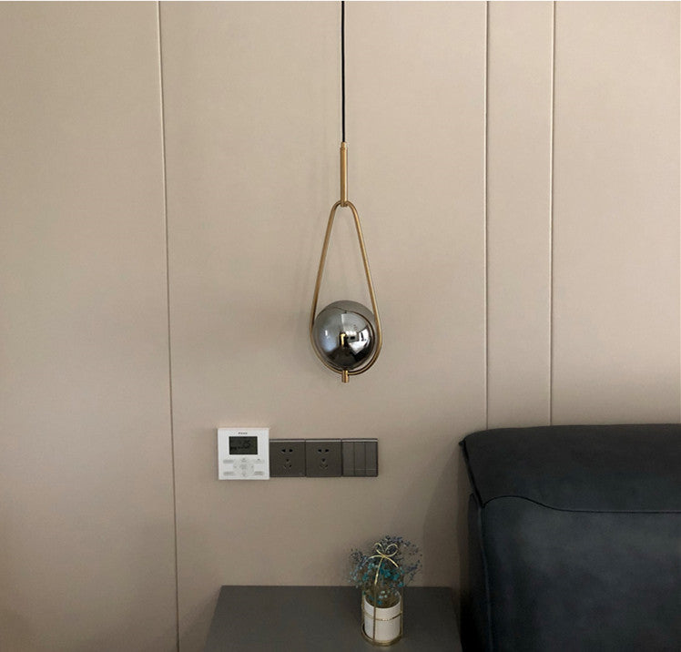 HEIKESZ Postmodern simple bedroom bedside lamp single chandelier designer Nordic personality bar restaurant glass ball chandelier lamp light fixtures for celling lights