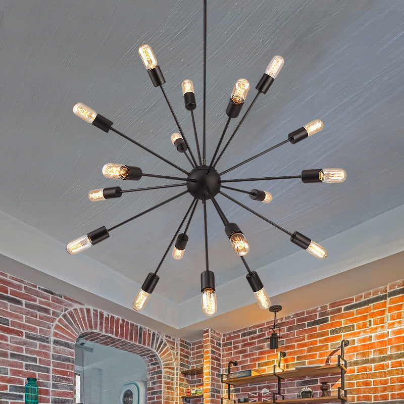 HEIKESZ Industrial Vintage Ceiling Light Retro Iron Satellite Chandelier for Living Room Dining Bar Decor