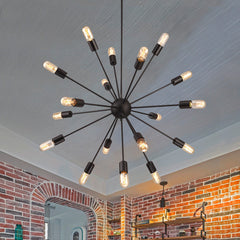 HEIKESZ Industrial Vintage Ceiling Light Retro Iron Satellite Chandelier for Living Room Dining Bar Decor