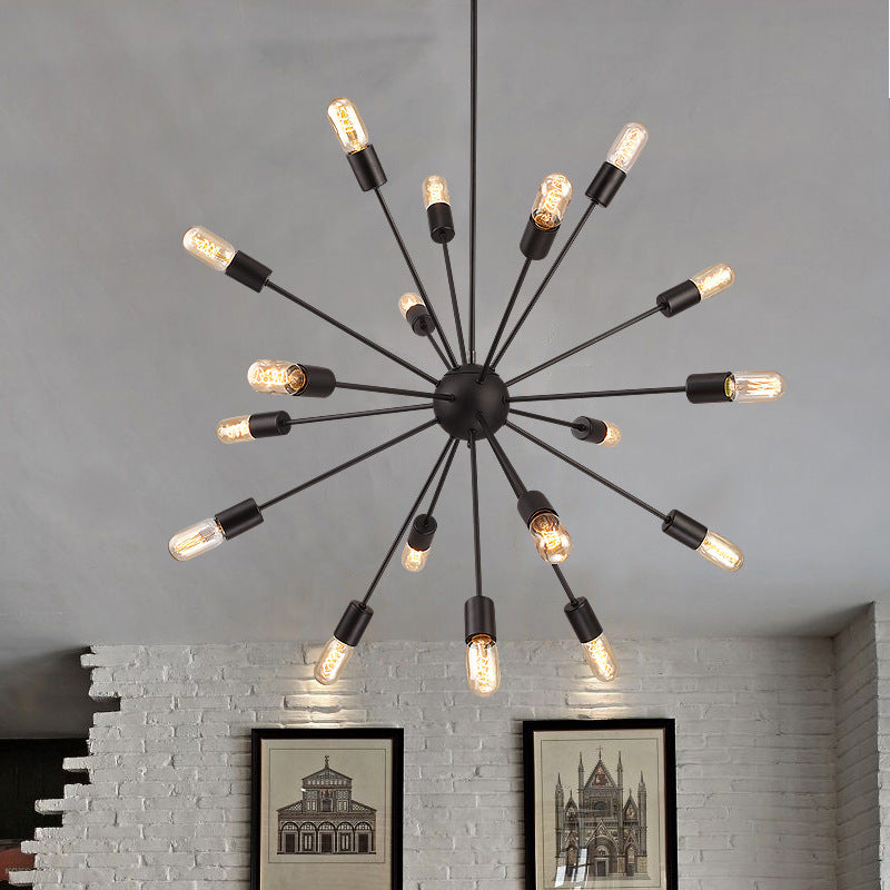 HEIKESZ Industrial Vintage Ceiling Light Retro Iron Satellite Chandelier for Living Room Dining Bar Decor