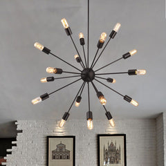 HEIKESZ Industrial Vintage Ceiling Light Retro Iron Satellite Chandelier for Living Room Dining Bar Decor
