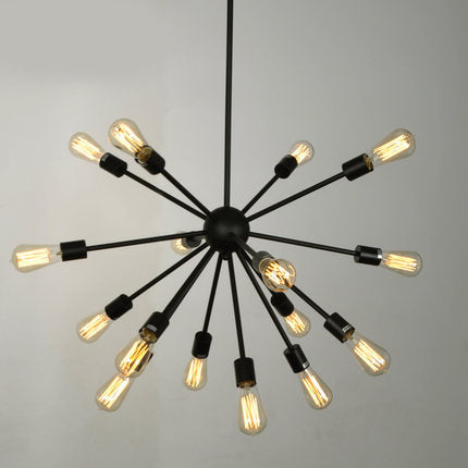 HEIKESZ Industrial Vintage Ceiling Light Retro Iron Satellite Chandelier for Living Room Dining Bar Decor