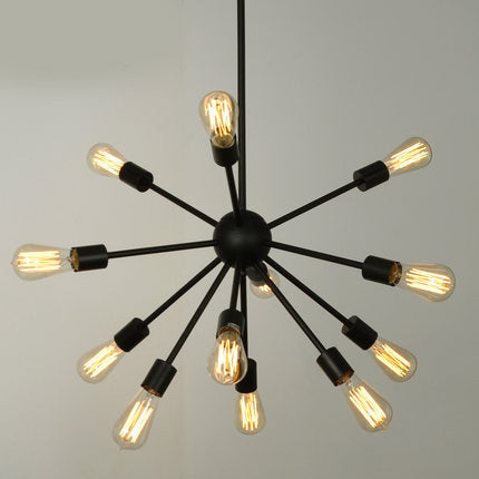 HEIKESZ Industrial Vintage Ceiling Light Retro Iron Satellite Chandelier for Living Room Dining Bar Decor