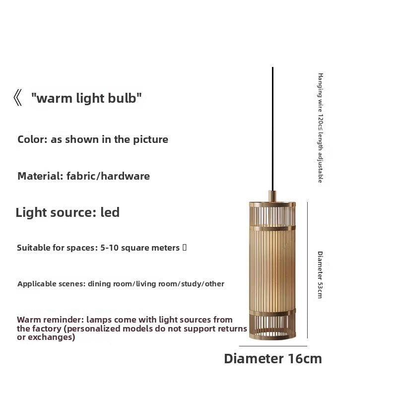 HEIKESZ New Chinese Style Bamboo Chandelier Candle Zen Light for Tea House Restaurant Hotel Decoration