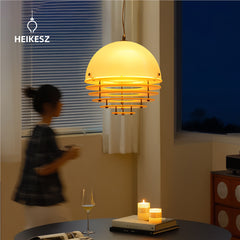 HIEKESZ Sunset Orange Bauhaus Pendant Light Vintage Designer Ceiling Lamp for Dining Room Bar Island Retro Atmosphere Lighting