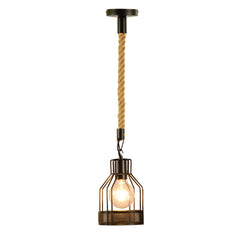 HEIKESZ Retro Industrial Style Creative Small Iron Cage Pendant Lamp Dining Room Bar Bedroom Balcony Light Nordic Simple Coffee Shop Pendant Lamp LED Light for Bedroom Night Aesthetic Room Lamp