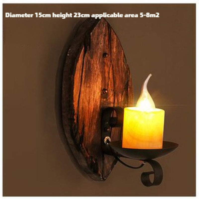 HEIKESZ American retro boat wood wall lamp restaurant store lamp loft industrial style creative bar counter aisle nostalgic lamp