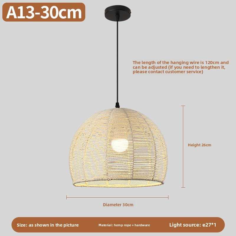 HEIKESZ Vintage Rope Pendant Light Industrial Iron Ceiling Lamp for Restaurant Bar Clothing BBQ Shop Retro Decor Commercial Lighting
