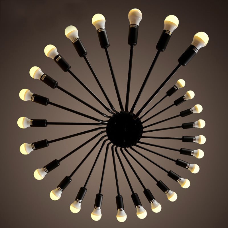 HEIKESZ Creative Wrought Iron Spiral Stair Chandelier American Retro Industrial Wind Restaurant and Cafe Clothing Store Decoration Chandelier LED Light for Bedroom Night Aesthetic Room Lamp