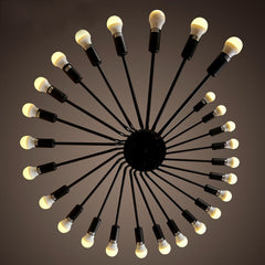 HEIKESZ Creative Wrought Iron Spiral Stair Chandelier American Retro Industrial Wind Restaurant and Cafe Clothing Store Decoration Chandelier LED Light for Bedroom Night Aesthetic Room Lamp