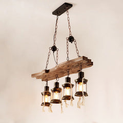 HEIKESZ American Retro Boat Wooden Chandelier Dining Room/Living Room Coffee Shop Creative Clothing Store Leisure Bar Snack Bar Personality Chandelier LED Light for Bedroom Night Aesthetic Room Lamp