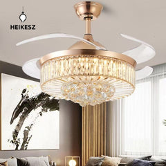 HEIKESZ Modern simple living room ceiling fan light LED energy saving invisible fan light Home bedroom dining room fan light integrated lamp light fixtures for celling lights
