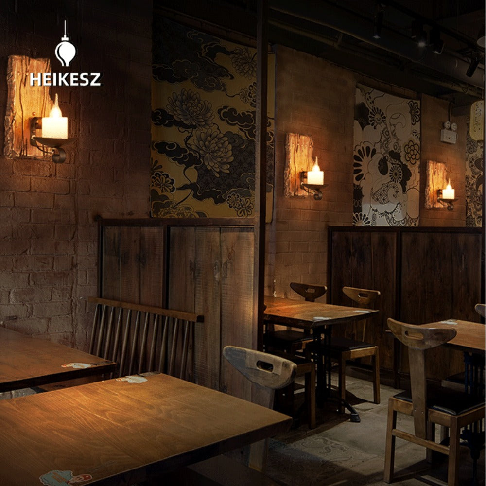 HEIKESZ American retro boat wood wall lamp restaurant store lamp loft industrial style creative bar counter aisle nostalgic lamp