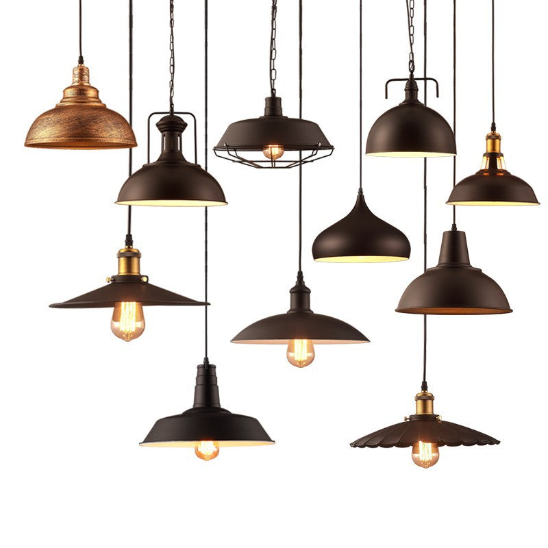 HEIKESZ Loft Creative Personality Single-Head Iron Vintage Industrial Style Restaurant Office Engineering Shop Decorative Lighting Chandelier
