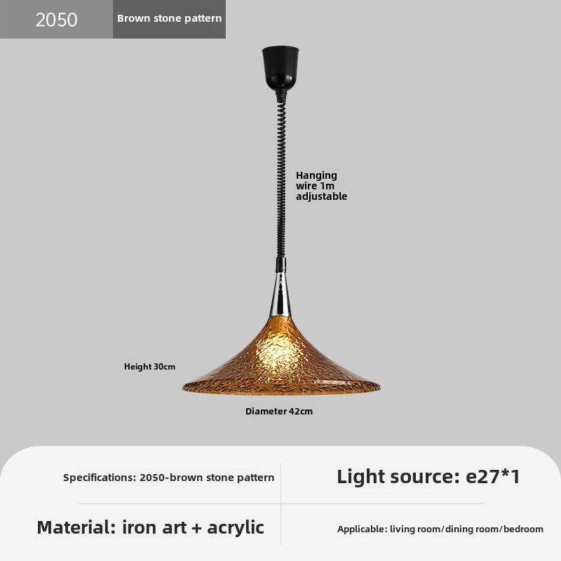 HEIKESZ Medieval restaurant chandelier creative can lift retro painted living room island table study main light design telescopic horn lamp light fixtures for celling light