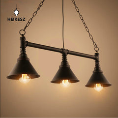 HEIKESZ Exclusive for Cross-Border American Retro Water Pipe Pendant Lamp Dining Room/Living Room Coffee Shop Bar Creative Loft Industrial Style Chandelier Led Light for Bedroom Night Aesthetic Room Lamp