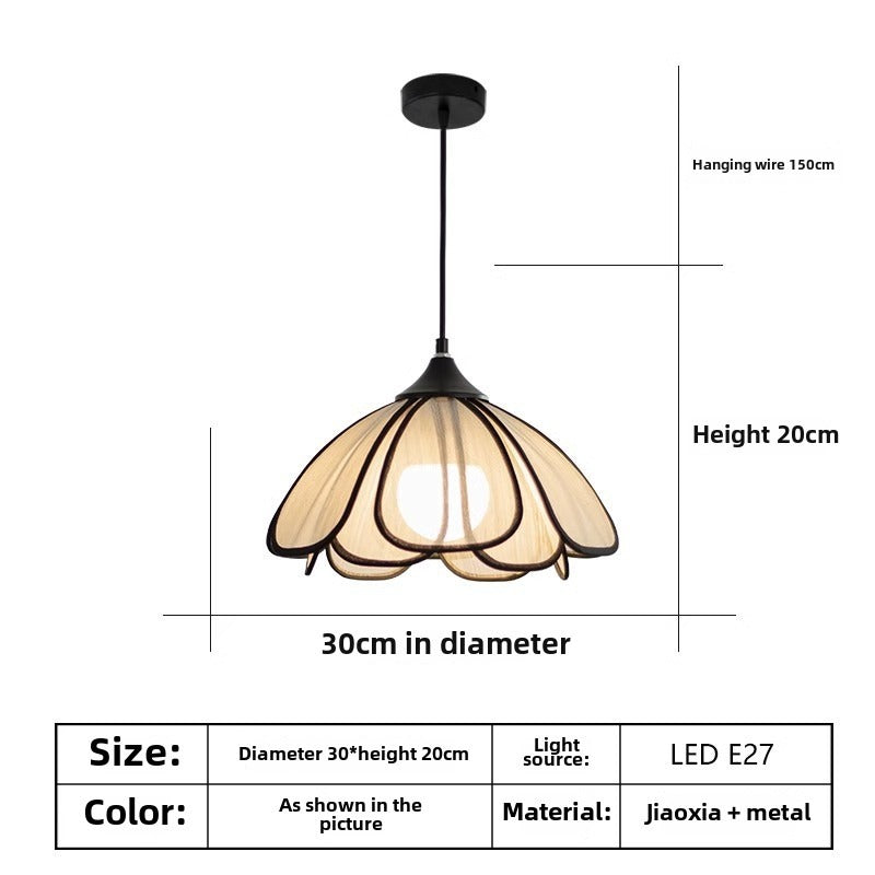 HEIKESZ French cream wind chandelier Nordic simple dining room living room bedroom Japanese medieval art advanced petal lamp light fixtures for celling lights