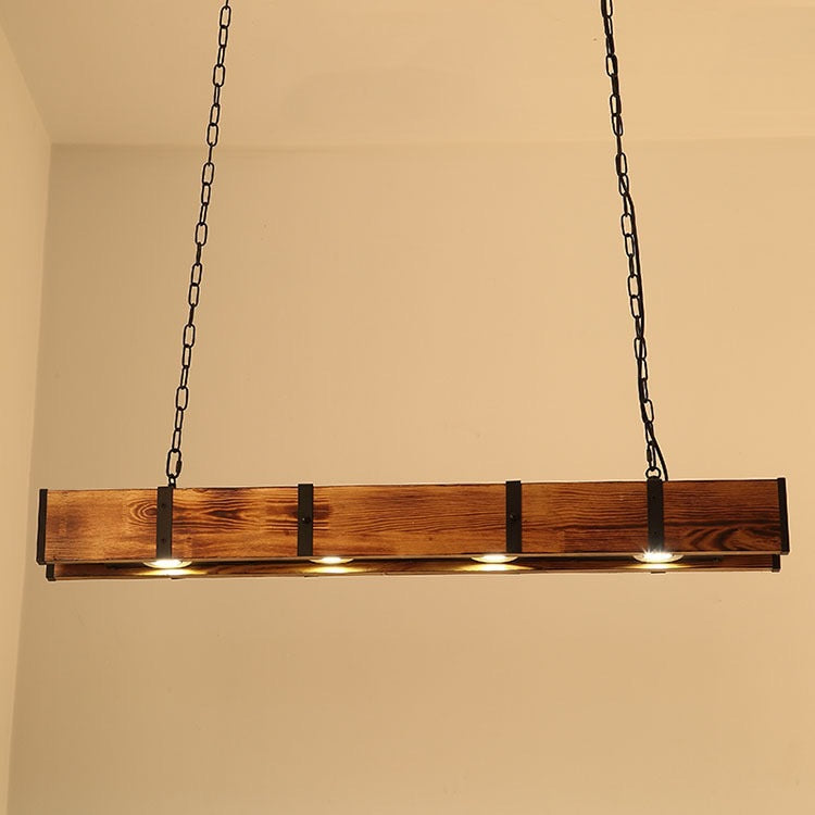 HEIKESZ American Retro Boat Wooden Chandelier Restaurant Bar Internet Coffee Clothing Store Bar Industrial Style Distressed Solid Wood Projection Light LED Light for Bedroom Night Aesthetic Room Lamp