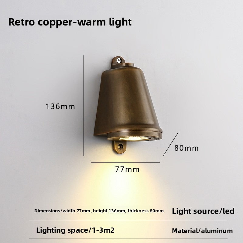 HEIKESZ Waterproof Vintage Industrial Wall Light Outdoor No Drill Charging Spotlight for Corridor Restaurant Signage