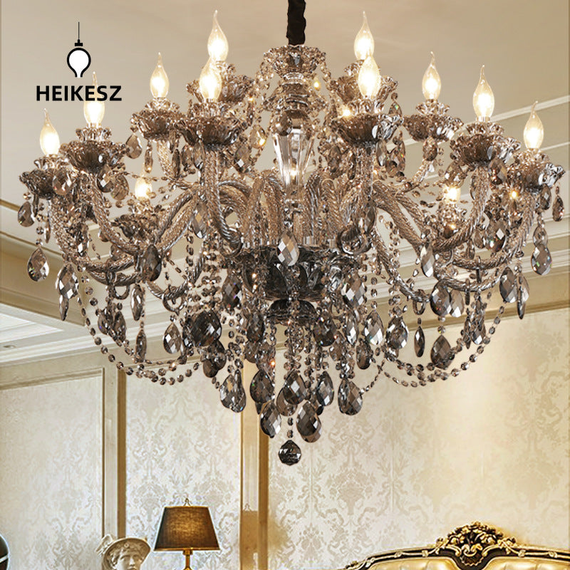 HEIKESZ French Chandelier Crystal Ceiling Light Modern Simple Living Room Bedroom Study European Restaurant Hotel Lobby Lighting Fixture